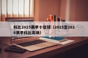 科比2015赛季十佳球（2015至2016赛季科比出场）